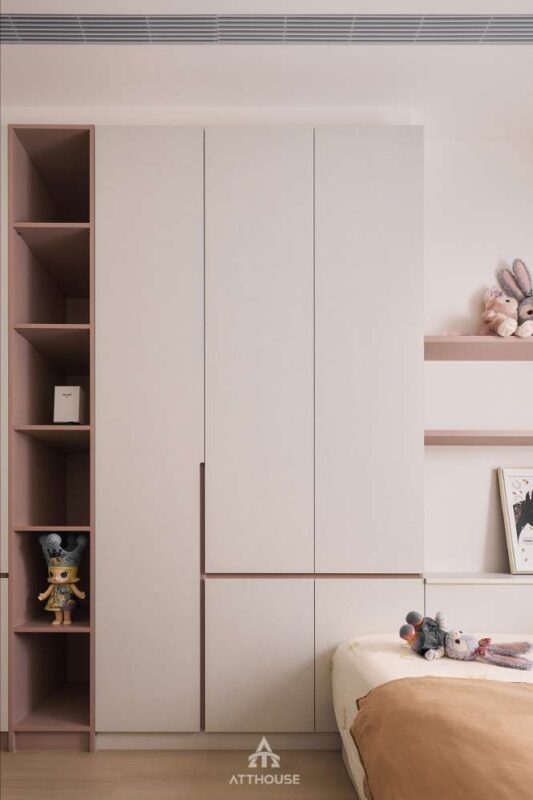 Thiết kế căn hộ mang đến không gian nghỉ ngơi lý tưởng với phòng ngủ bé sang trọng, thanh lịch và đầy đủ tiện ích.