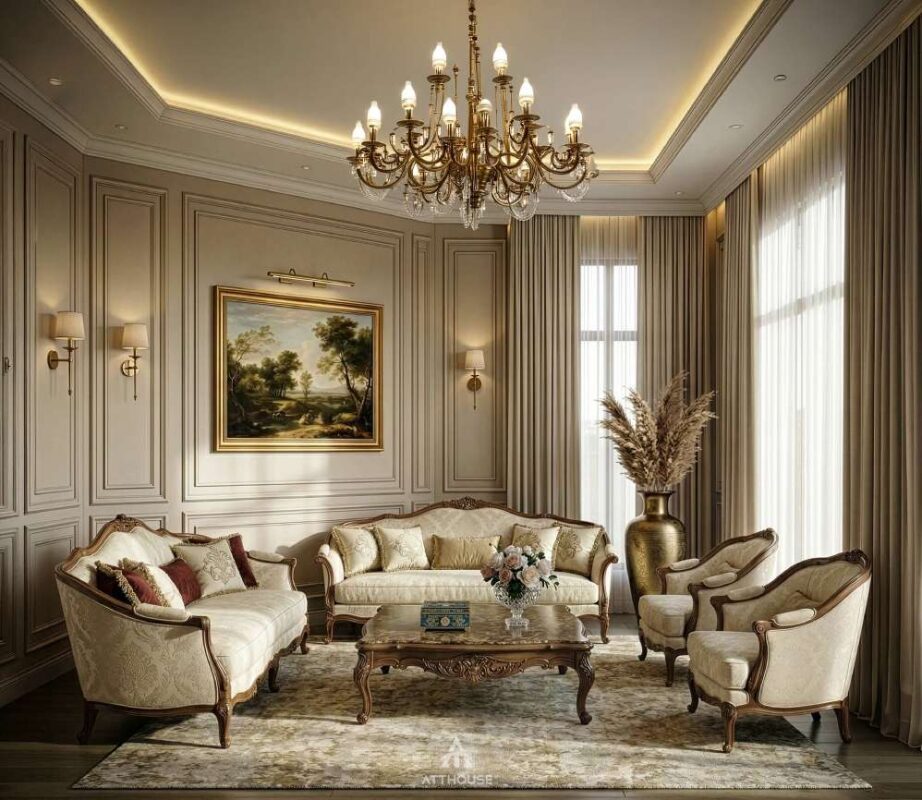 Thiết kế nội thất biệt thự phong cách Tân Cổ Điển - Bản giao hưởng của sự tinh tế tại Vinhomes Royal Island