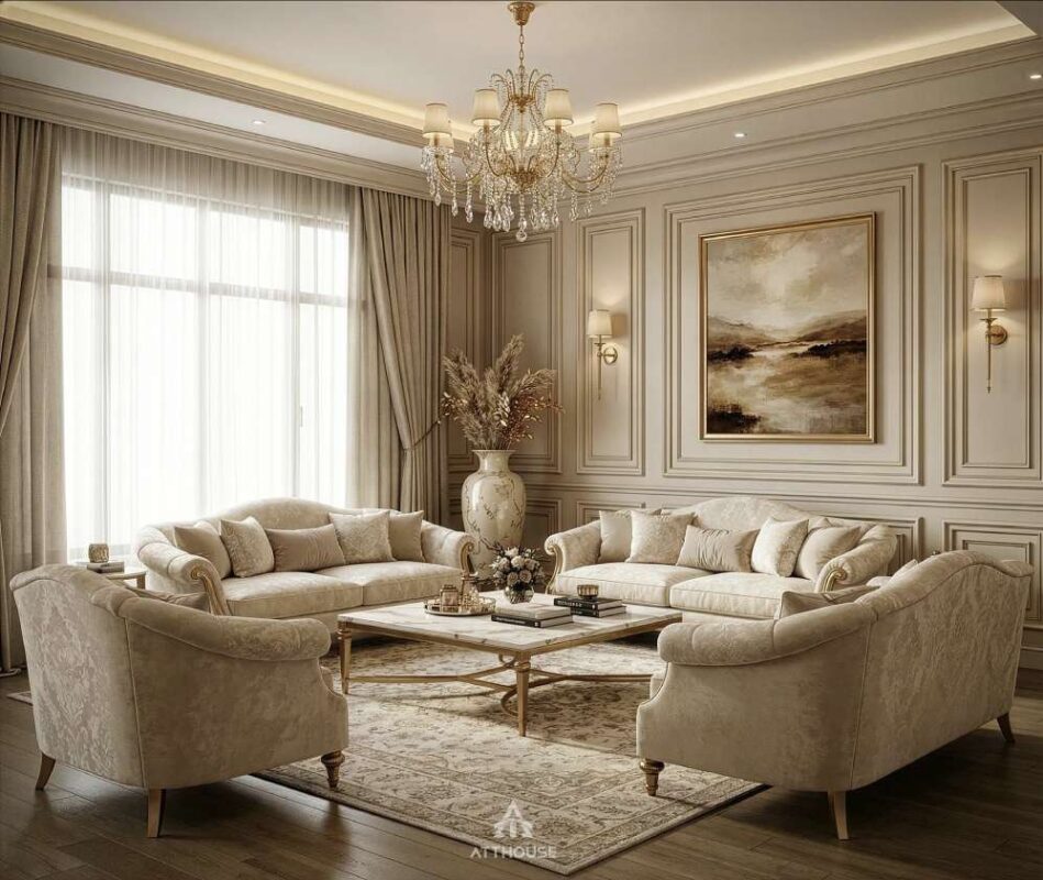 Thiết kế nội thất biệt thự phong cách Tân Cổ Điển - Bản giao hưởng của sự tinh tế tại Vinhomes Royal Island