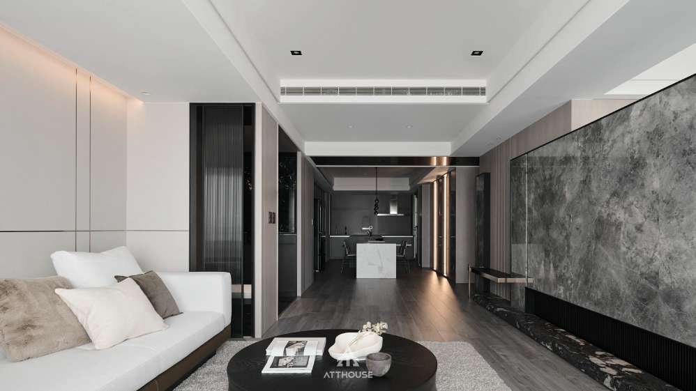Thiết kế nội thất phòng khách nhà phố Lê Thánh Tông hiện đại, sang trọng