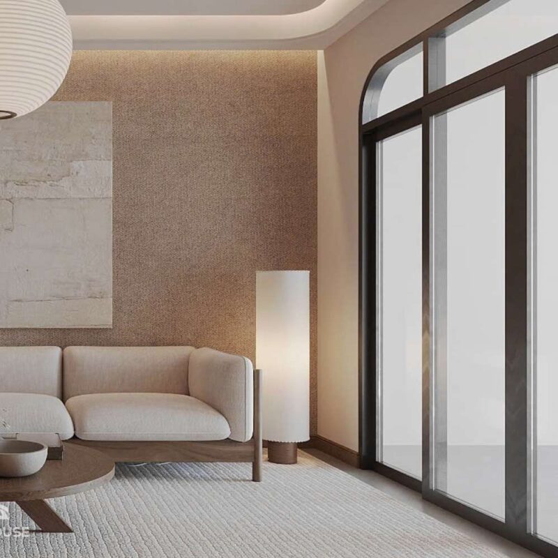 Thiết Kế không gian phòng khách tại Nhà Phố An Đồng phong cách Japandi