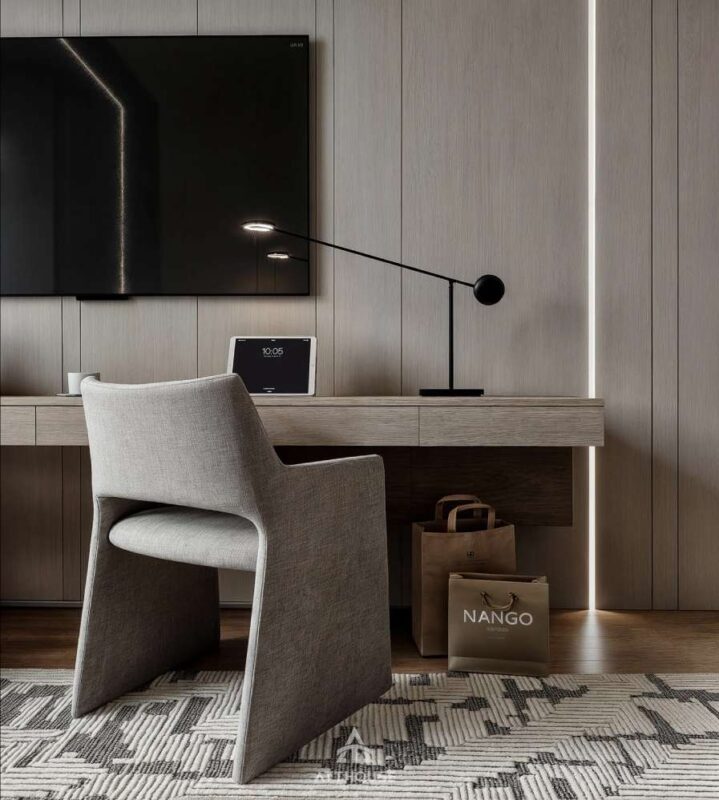 Thiết kế không gian phòng ngủ giường đôi tiện nghi tại căn hộ The Minato Residence