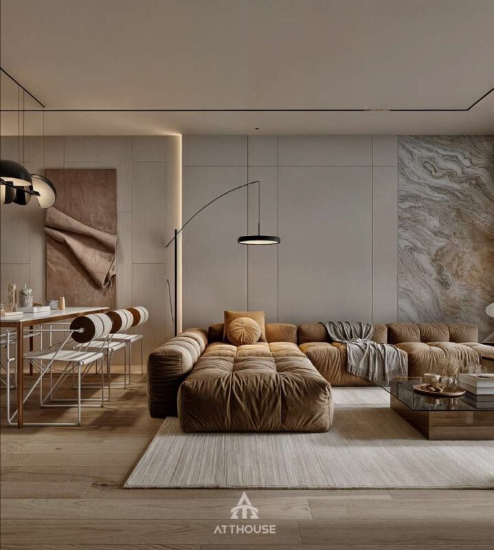 Phòng khách sang trọng tại thiết kế nội thất căn hộ The Minato Residence phong cách Modern