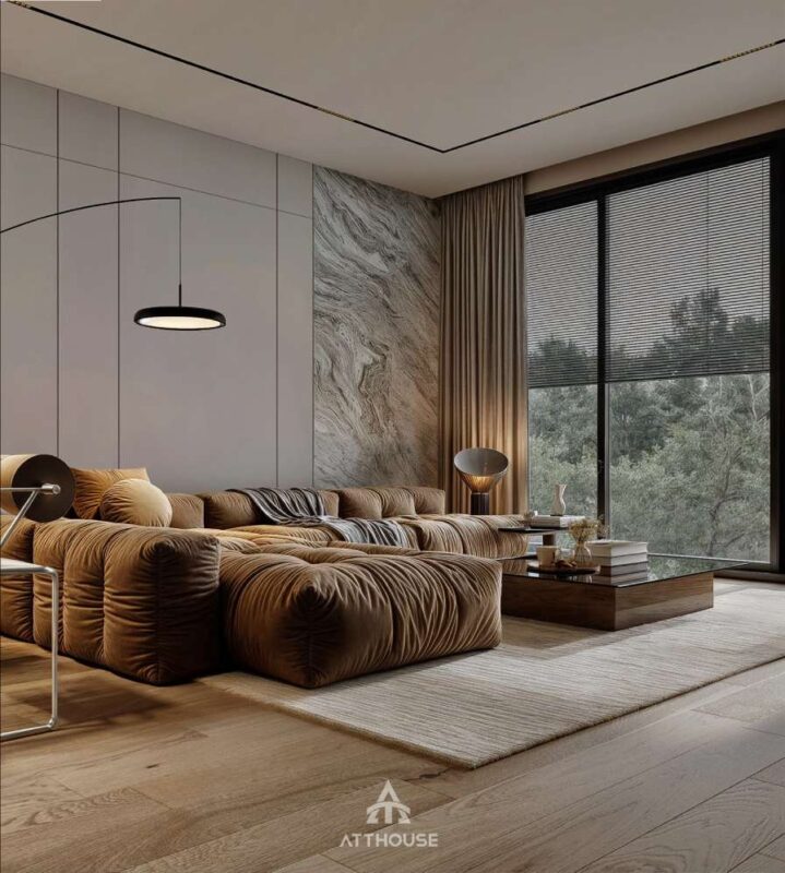 Nội thất phòng khách tại thiết kế nội thất căn hộ The Minato Residence phong cách Modern