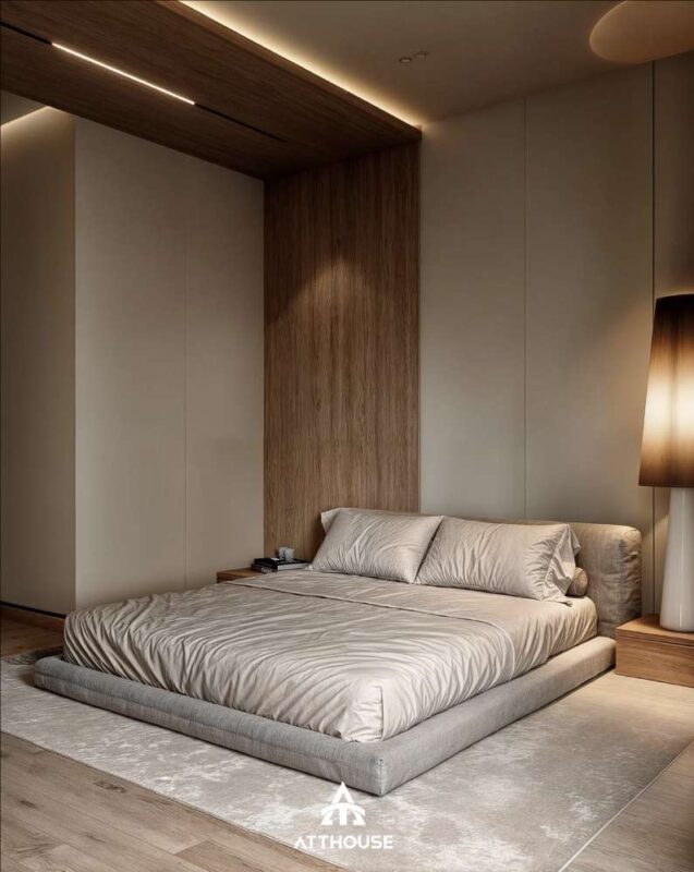 Thiết kế nội thất không gian phòng ngủ master phong cách hiện đại  tại căn hộ The Minato Residence