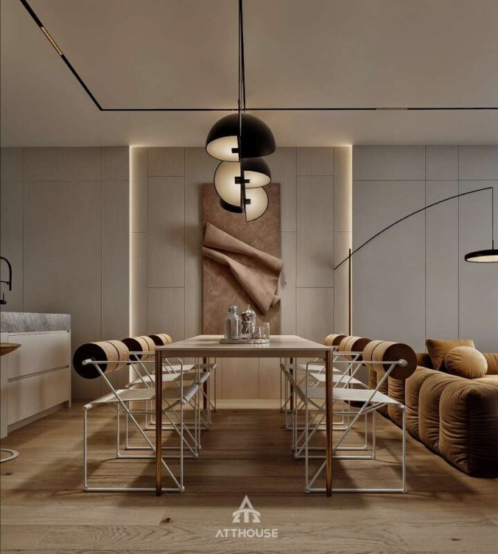 Thiết kế nội thất không gian phòng bếp phong cách hiện đại  tại căn hộ The Minato Residence