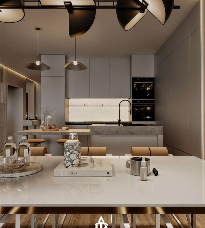 Thiết kế không gian phòng bếp phong cách hiện đại sang trọng  tại căn hộ The Minato Residence