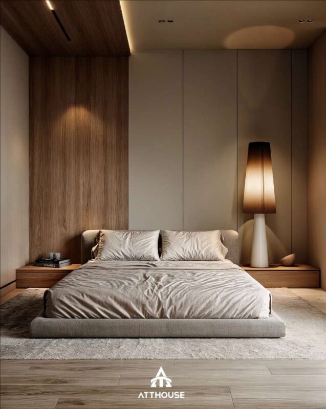 Thiết kế nội thất phòng ngủ master phong cách hiện đại  tại căn hộ The Minato Residence