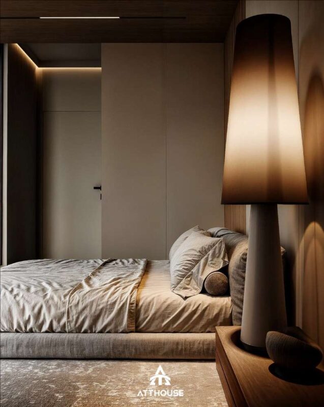 Thiết kế nội thất phòng ngủ master phong cách hiện đại sang trọng  tại căn hộ The Minato Residence