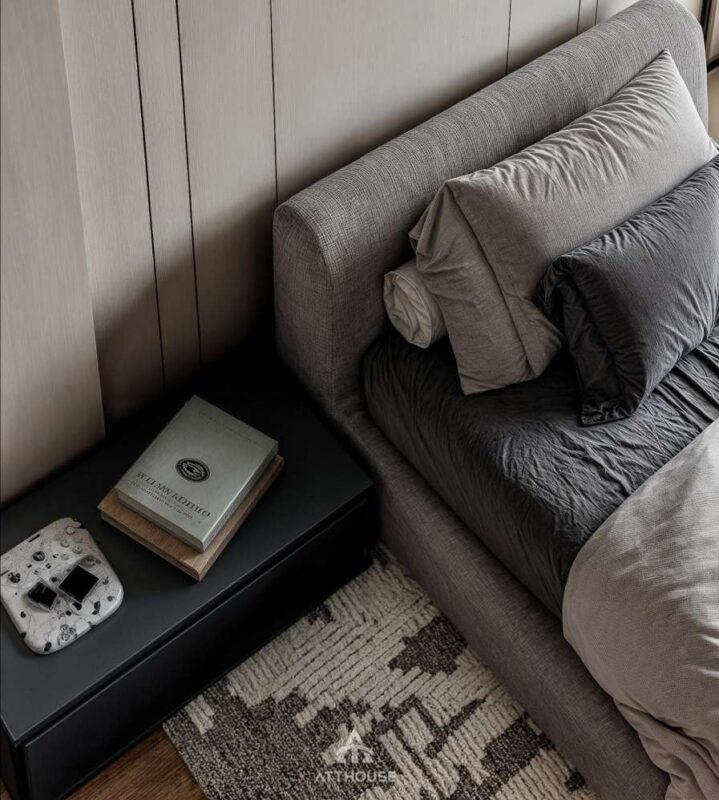 Thiết kế nội thất phòng ngủ giường đôi đơn giản  tại căn hộ The Minato Residence