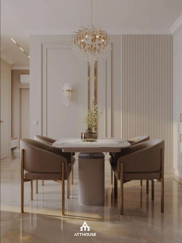 Thiết kế nội thất không gian phòng bếp phong cách Modern Classic tại dự án Hoàng Huy Commerce