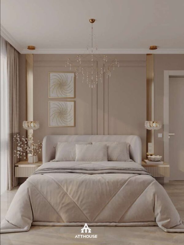 Thiết kế nội thất phòng ngủ phong cách Modern Classic tại dự án Hoàng Huy Commerce