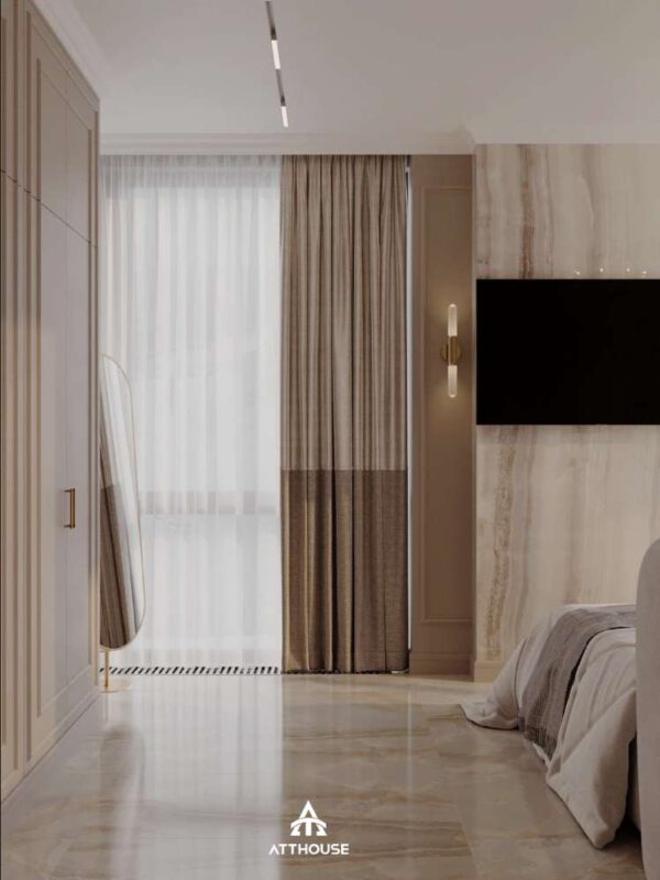 Thiết kế nội thất không gian phòng ngủ phong cách Modern Classic tại dự án Hoàng Huy Commerce
