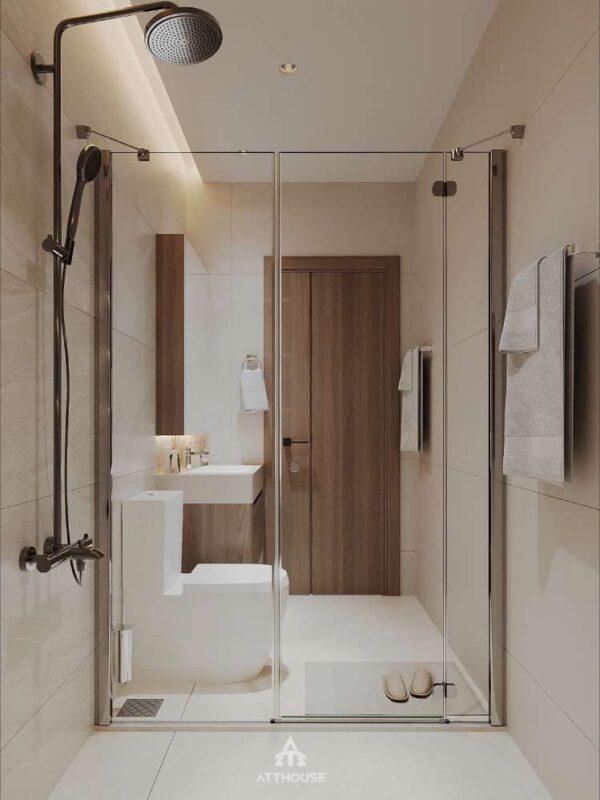 Không gian phòng tắm, wc sang trọng tại thiết kế biệt thự Vinhomes Vũ Yên Villa