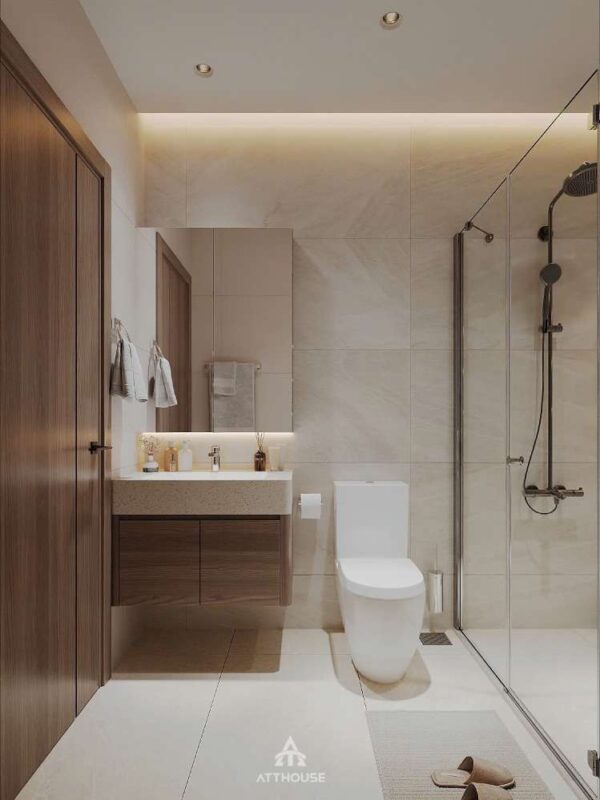 Phòng tắm wc tại thiết kế biệt thự Vinhomes Vũ Yên Villa