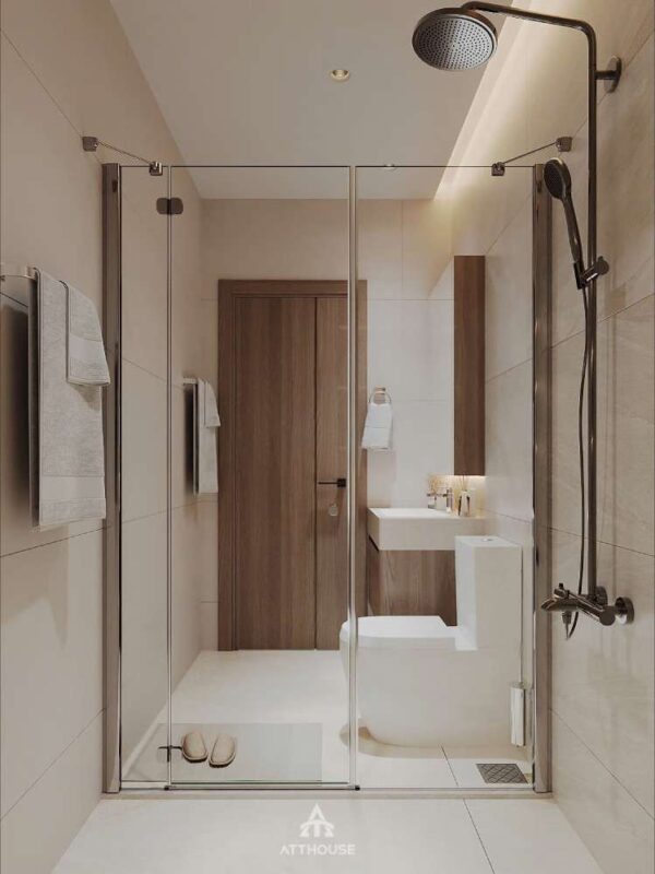 Không gian phòng tắm wc tại thiết kế biệt thự Vinhomes Vũ Yên Villa