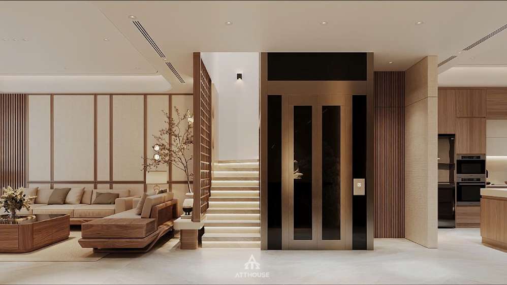 Phòng khách sang trọng tại thiết kế biệt thự Vinhomes Vũ Yên Villa 