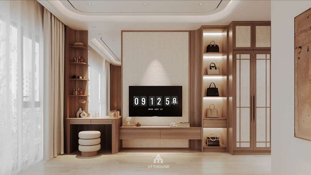 Phòng ngủ đậm chất thẩm mỹ tại thiết kế biệt thự Vinhomes Vũ Yên Villa