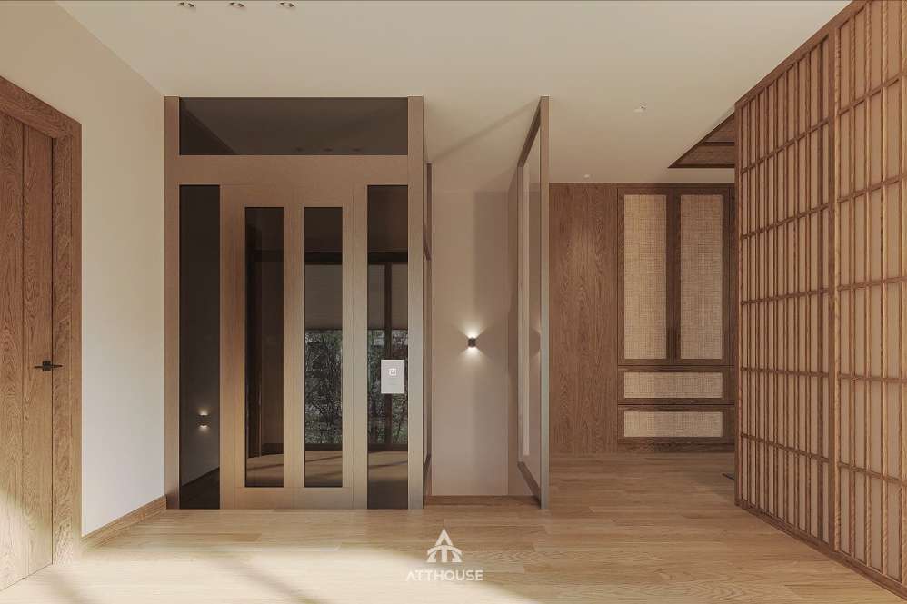 Không gian phòng thờ nhẹ nhàng phong cách Japandi tại thiết kế nội thất biệt thự Vinhomes Royal Island 