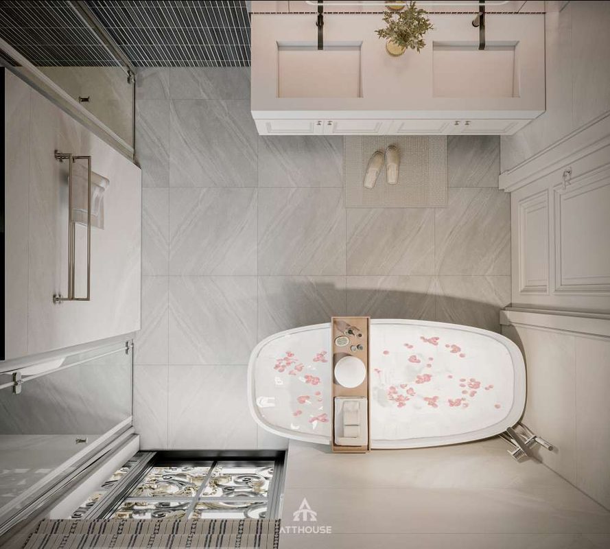 Thiết kế nội thất phòng tắm phong cách Neo Classic Contemporary tại biệt thự Vinhomes Royal Island Vũ Yên