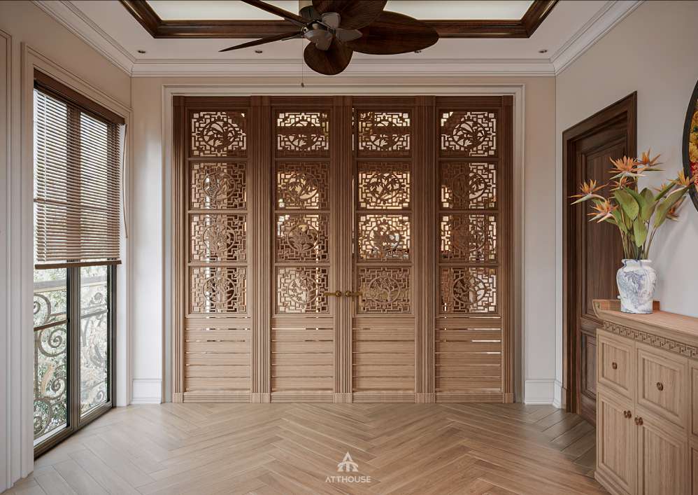 Thiết kế phòng thờ phong cách Neo Classic Contemporary tại biệt thự Vinhomes Royal Island Vũ Yên