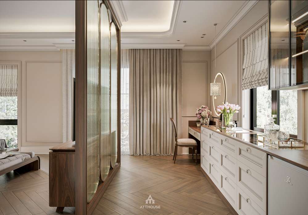 Thiết kế phòng ngủ Master phong cách Contemporary tại biệt thự Vinhomes Royal Island Vũ Yên