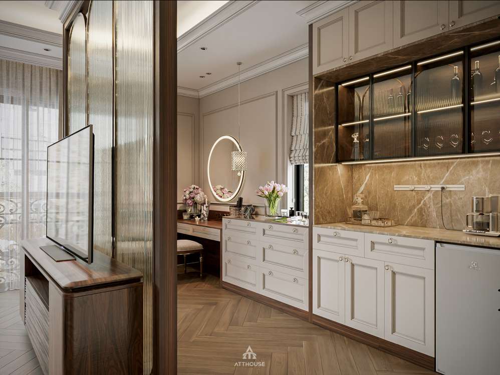 Thiết kế phòng ngủ Master hiện đại sang trọng tại biệt thự Vinhomes Royal Island Vũ Yên