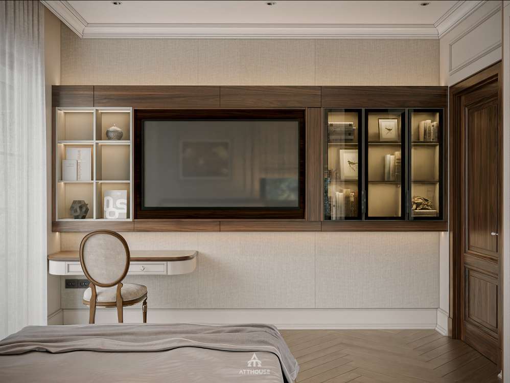 Thiết kế nội thất phòng ngủ  bà phong cách Neo Classic Contemporary tại biệt thự Vinhomes Royal Island Villa