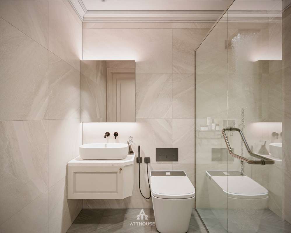 Thiết kế phòng tắm, wc phong cách Neo Classic Contemporary tại biệt thự Vinhomes Royal Island Villa