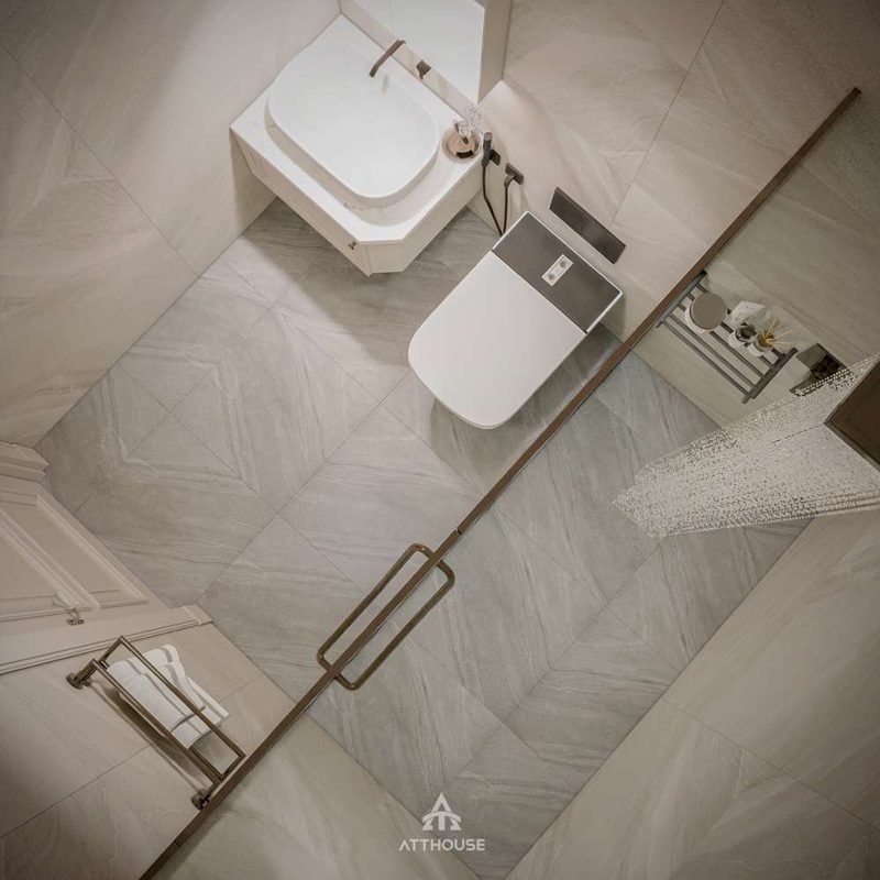 Thiết kế phòng tắm, wc phong cách Contemporary tại biệt thự Vinhomes Royal Island