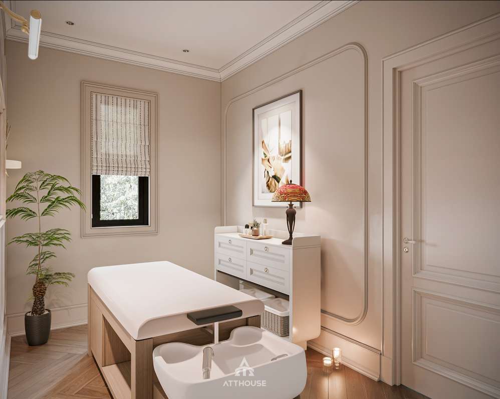 Thiết kế spa tại biệt thự Vinhomes Royal Island Vũ Yên - Vẻ đẹp tân cổ điển được tinh giản bằng ngôn ngữ hiện đại