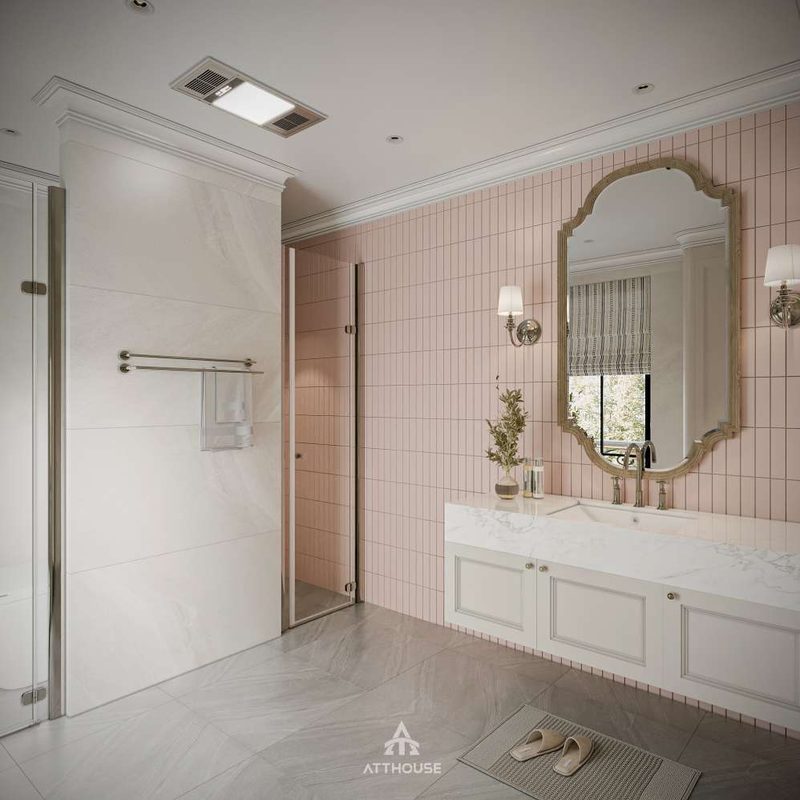 Thiết kế phòng tắm con gái đẹp tại biệt thự Vinhomes Royal Island Vũ Yên