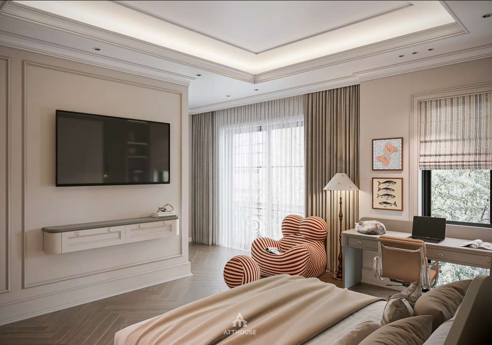 Thiết kế phòng ngủ con trai phong cách Contemporary tại biệt thự Vinhomes Royal Island Vũ Yên