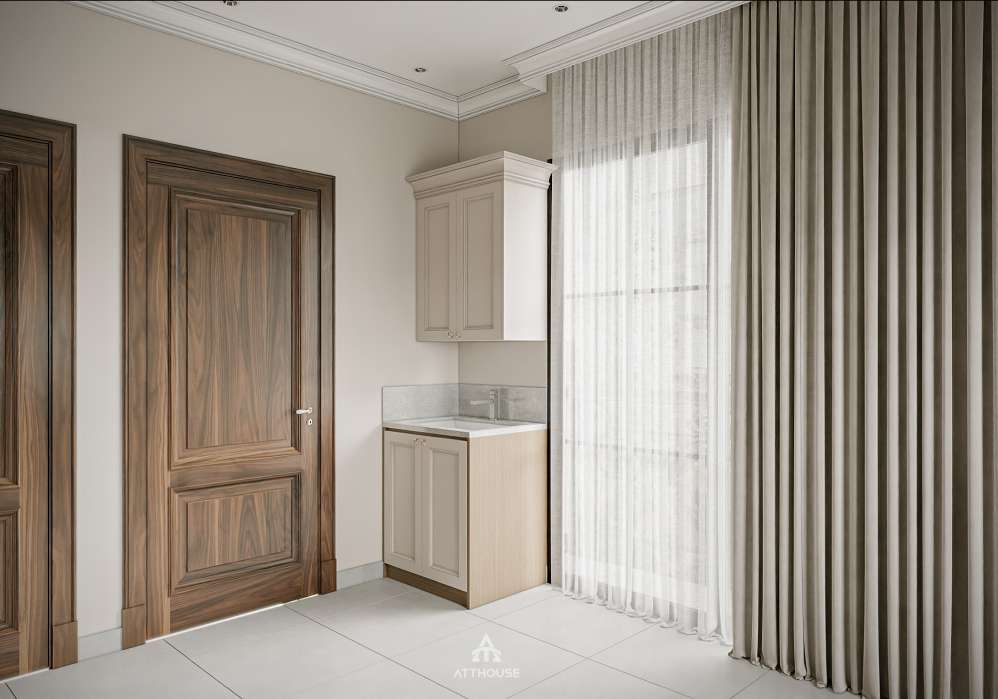 Thiết kế không gian phòng giặt phong cách Neo Classic Contemporary tại biệt thự Vinhomes Royal Island Vũ Yên