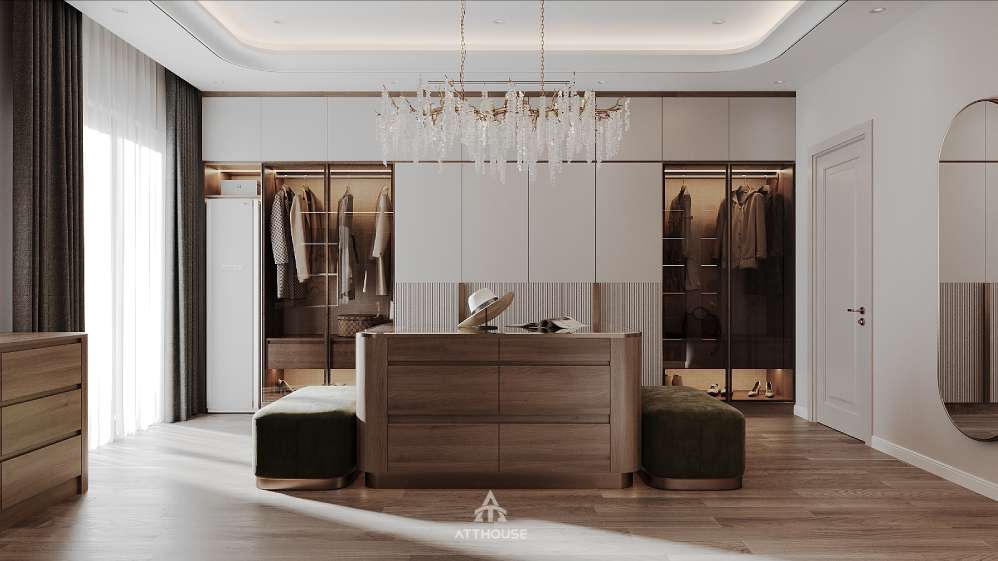 Thiết kế phòng thay đồ nhà phố Trực Cát House phong cách Contemporary Organic Luxury - Một chuẩn sống để trở về, để kết nối các thế hệ và để phản ánh gu thẩm mỹ