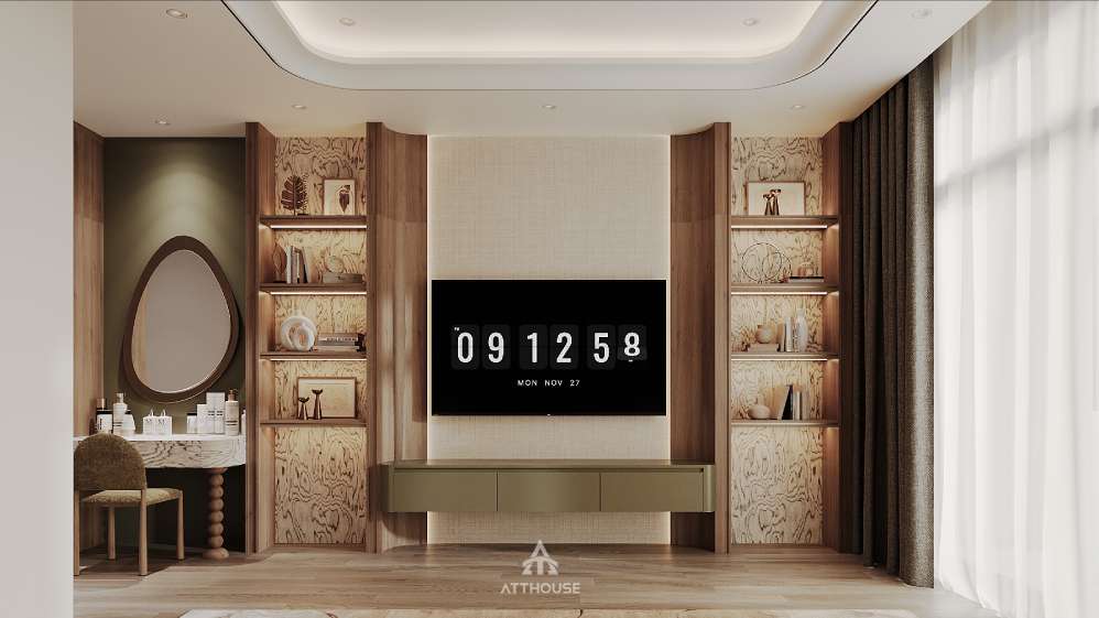 Phòng ngủ Master là sự giao thoa giữa tiện nghi hiện đại và tinh thần Organic Luxury, mang đến một không gian nghỉ dưỡng sang trọng tại gia.


