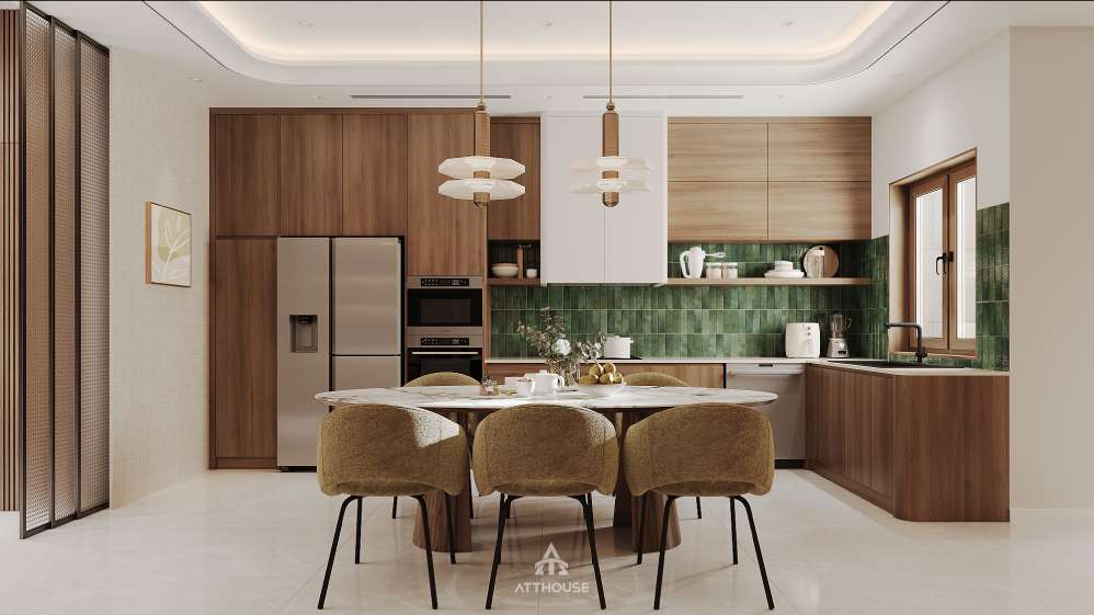 Thiết kế phong bếp nhà phố Trực Cát House phong cách Contemporary Organic Luxury - Một chuẩn sống để trở về, để kết nối các thế hệ và để phản ánh gu thẩm mỹ