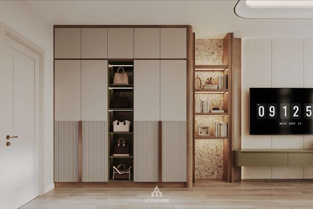 Phòng ngủ ông bà được thiết kế nhẹ nhàng, tinh tế với nội thất vừa đủ, tạo cảm giác thoải mái và dễ chịu trong từng khoảnh khắc nghỉ ngơi.

