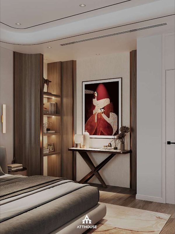Không gian riêng tư thanh lịch trong thiết kế biệt thự Vinhomes Royal Island.

