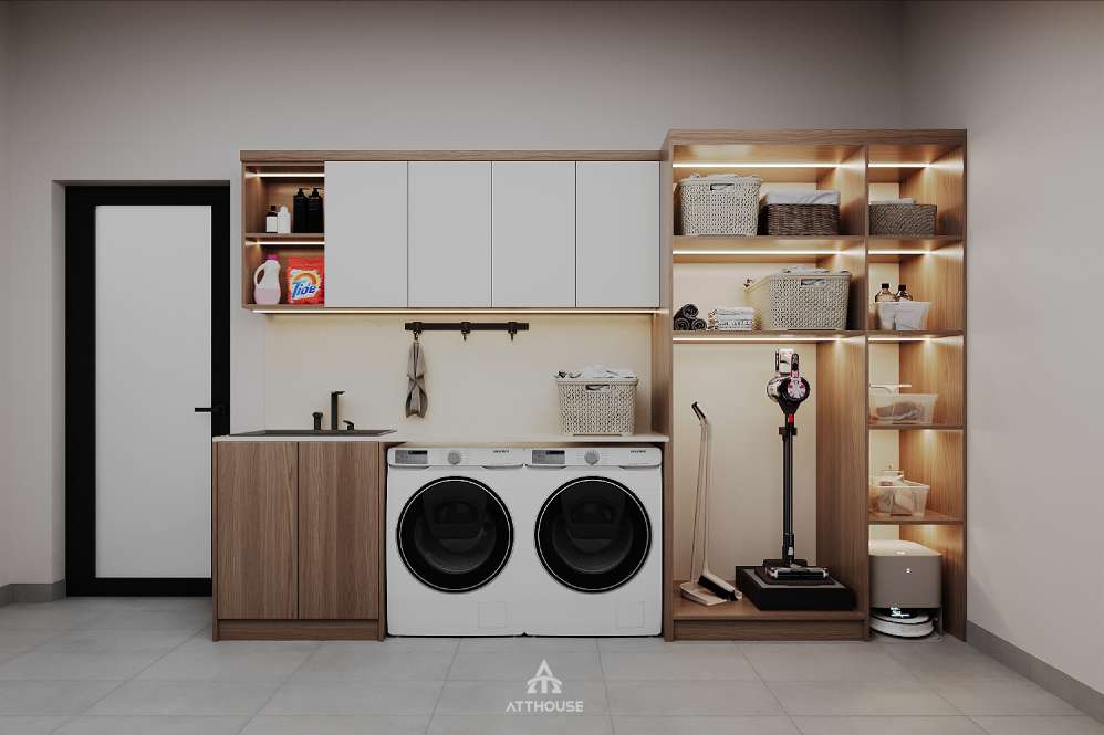 Thiết kế khu vực giặt phơi đồ tại thiết kế biệt thự Vinhomes Royal Island