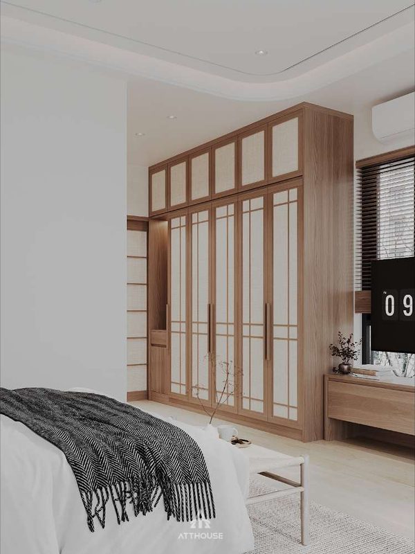 Không gian phòng ngủ 2 đơn giản tại thiết kế biệt thự Vinhomes Royal Island