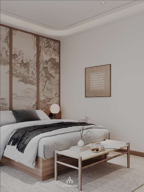 Không gian nội thất phòng ngủ 2 mang phong cách Modern Classic  tại thiết kế biệt thự Vinhomes Royal Island