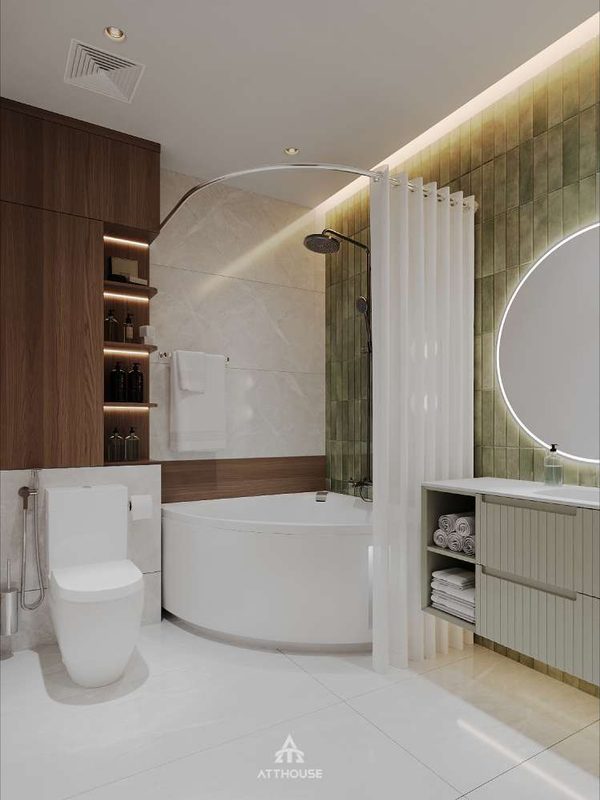 Thiết kế biệt thự Vinhomes Royal Island chú trọng sự tiện nghi với cách bố trí thiết bị vệ sinh khoa học và tinh tế.